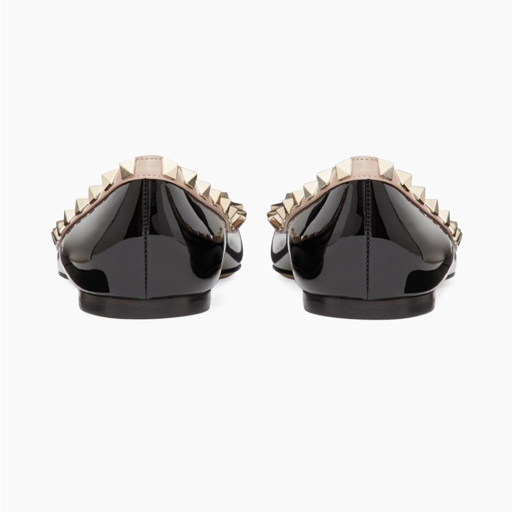 Valentino Patent Rockstud Ballet Flats (Black Poudre, IT 39, US 9) - Picture 5 of 13